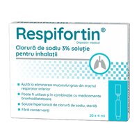 Clorura de sodiu 3% solutie pentru inhalatii, 20 fiole x 4 ml, Respifortin