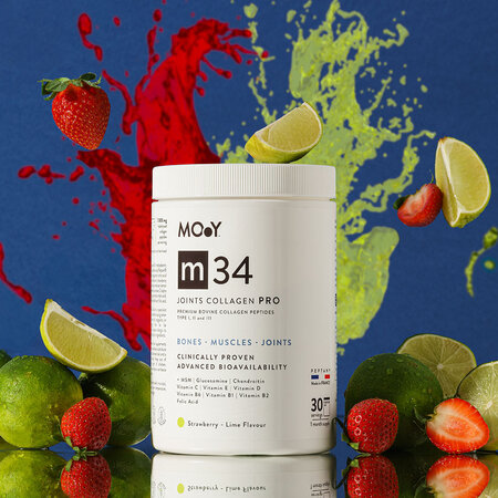Colagen PRO bovin articulatii, aroma capsuni, lamaie si menta m34, 390 g, Molecules Of Youth 643567