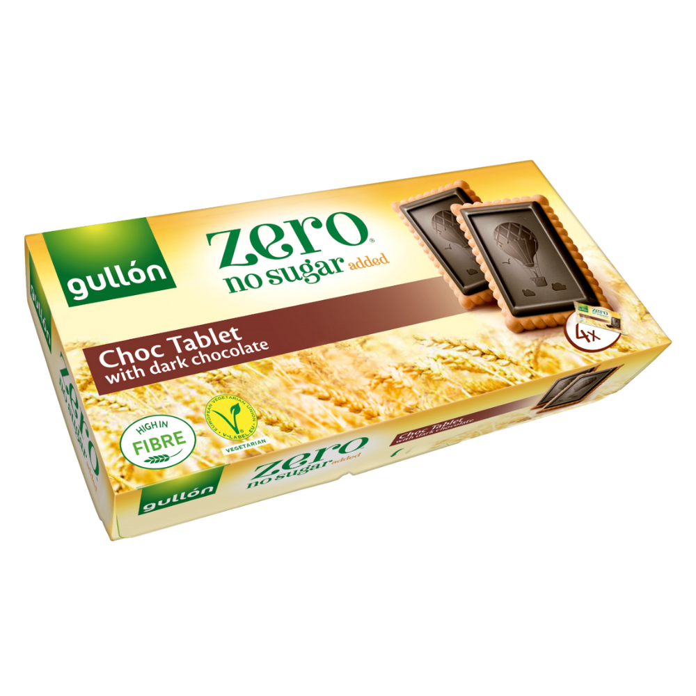 Biscuiti cu ciocolata neagra fara zahar adaugat, 150 g, Gullon