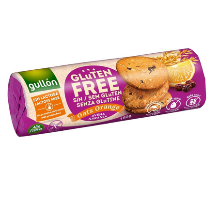Biscuiti fara gluten cu ovaz si portocala, 180 g, Gullon