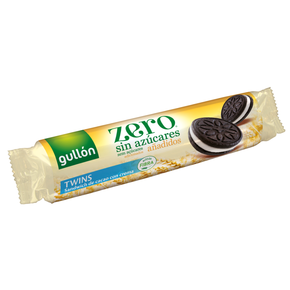 Biscuiti sandwich cu cacao si crema fara zahar adaugat, 147 g, Gullon