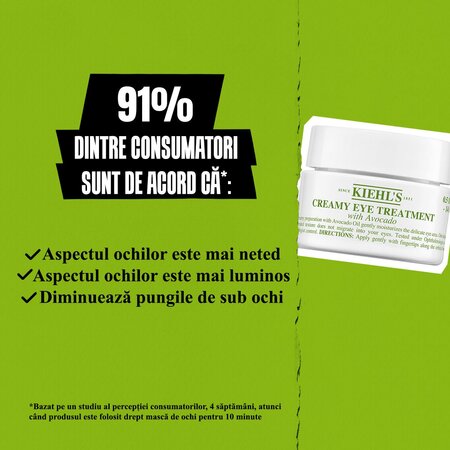 Crema intens hidratanta pentru zona ochilor Creamy Eye Treatment Avocado, 28 ml, Kiehl's 764629
