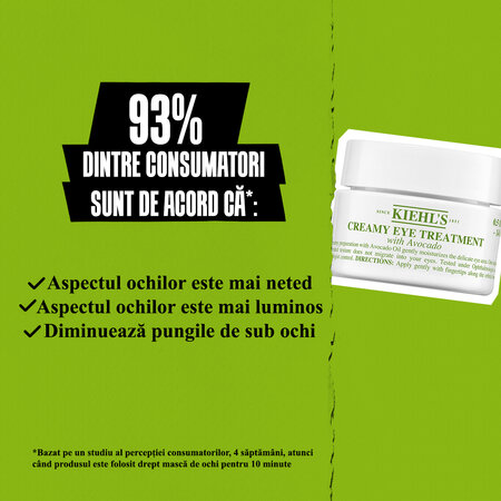 Crema intens hidratanta pentru zona ochilor Creamy Eye Treatment Avocado, 28 ml, Kiehl's 764636