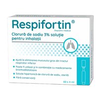 Clorura de sodiu 3% solutie pentru inhalatii, 60 fiole x 4 ml, Respifortin