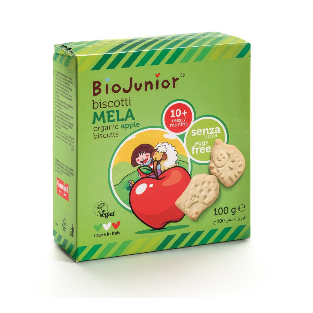 Biscuiti Bio vegan cu Mere, +10 luni, 100 g, Germinal