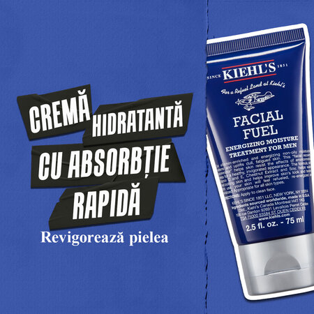 Crema energizanta pentru barbati Facial Fuel Treatment for Men, 75 ml, Kiehl's 764641