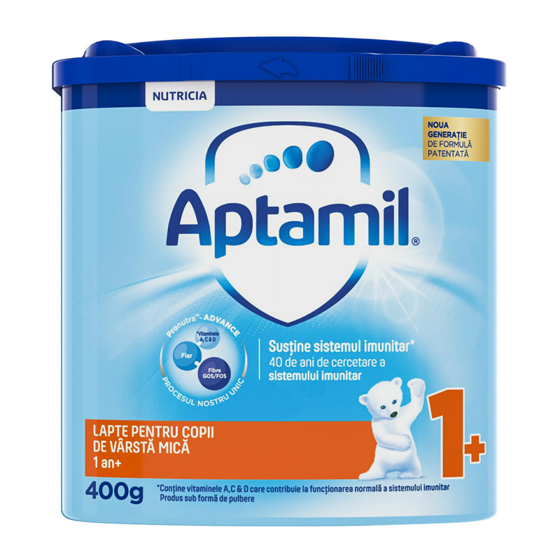  Aptamil 1+ cu Pronutra formula de lapte de crestere Premium, 1-2 ani, 400 g, Nutricia