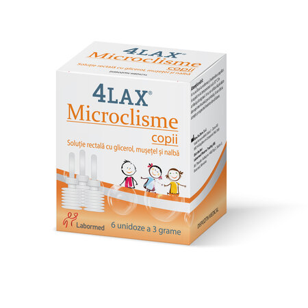 4Lax Microclisme pentru copii, 6 unidoze x 3 g, Labormed 644490
