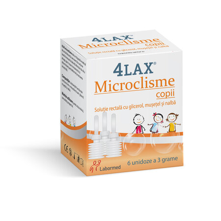 4Lax Microclisme pentru copii, 6 unidoze x 3 g, Labormed 644491