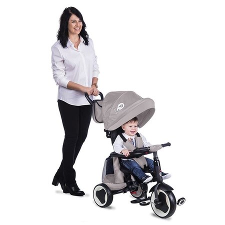 Tricicleta pliabila pentru copii Rito Plus, Gri, 12-36 luni, Qplay 502328