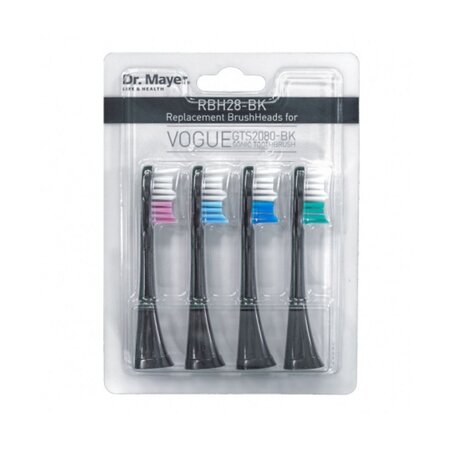 Rezerva pentru periuta de dinti electrica GTS2080, 4 capete, Black, DR.Mayer