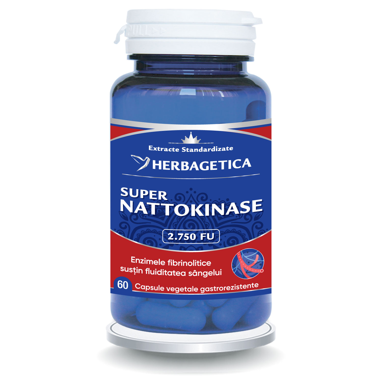 Super Nattokinase, 60 capsule, Herbagetica