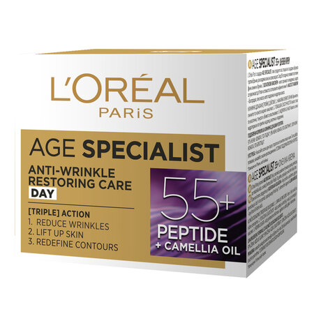 Crema antirid de fata pentru zi 55+ Age Specialist, 50 ml, Loreal Paris 645126