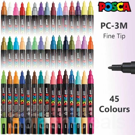 Set Marker acrilic PC-3M Fine, 8 bucati, Posca 645143