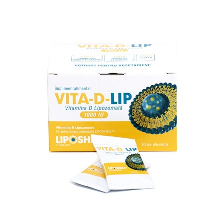 Vitamina D Lipozomala 1000UI, 30 plicuri, Liposhell 645316