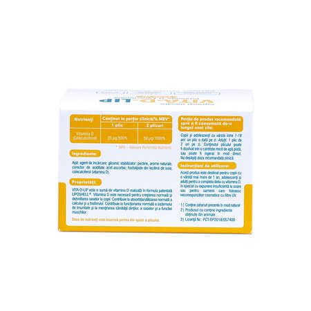 Vitamina D Lipozomala 1000UI, 30 plicuri, Liposhell 645315