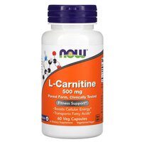 L-Carnitina, 500 mg, 60 capsule vegetale, Now Foods