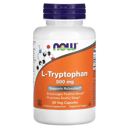 L-Triptofan, 500 mg, 60 capsule vegetale, Now Foods