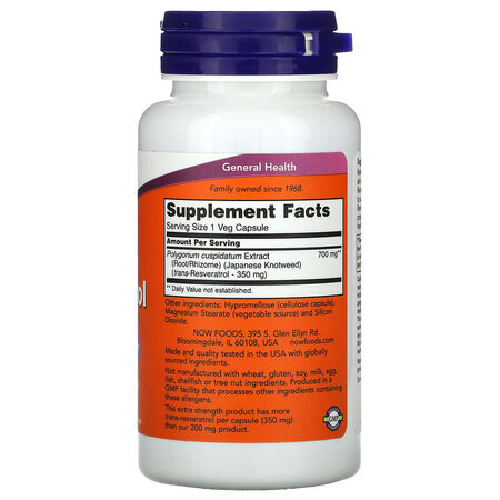 Resveratrol Forte, 350 mg, 60 capsule vegetale, Now Foods 645229