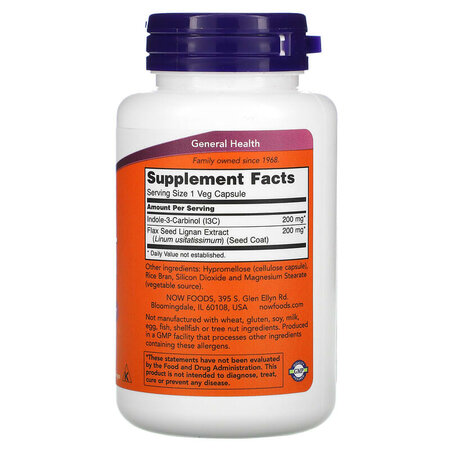 Indole-3 Carbinol, 200 mg, 60 capsule vegetale, Now Foods 645268