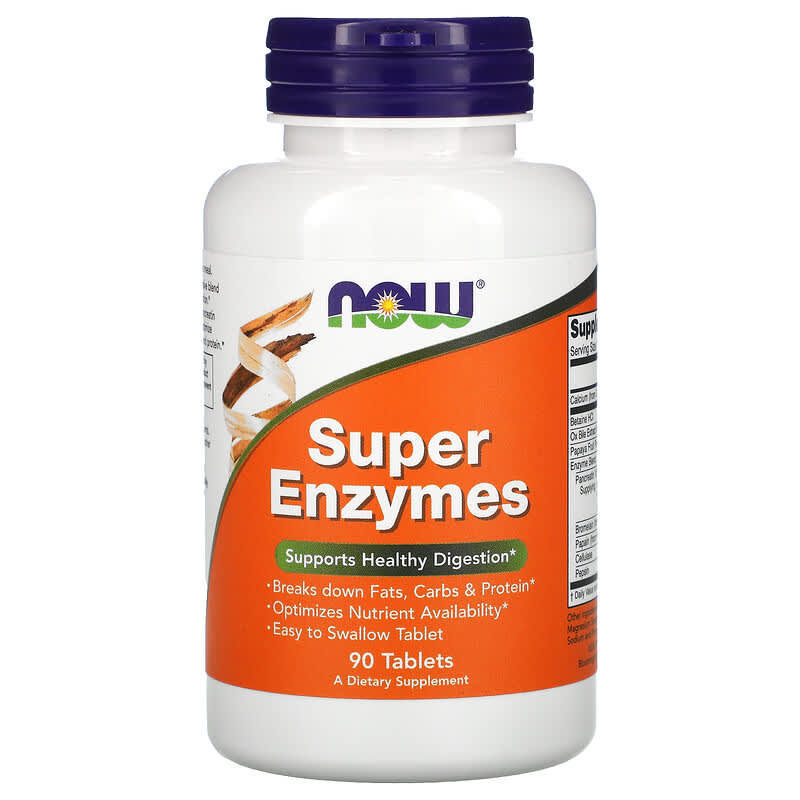 Super Enzymes, 90 tablete, Now Foods