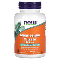 Magneziu Citrat, 200 mg, 100 tablete, Now Foods