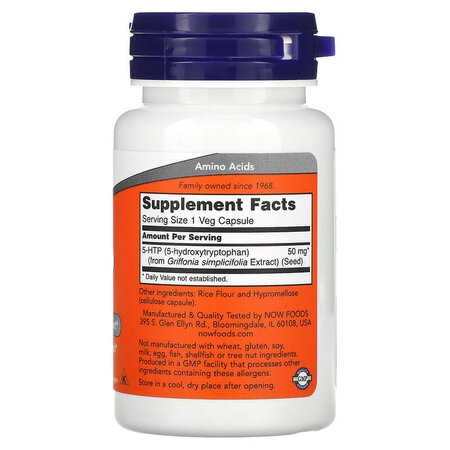 5-HTP, 50 mg, 30 capsule, Now Foods 645480