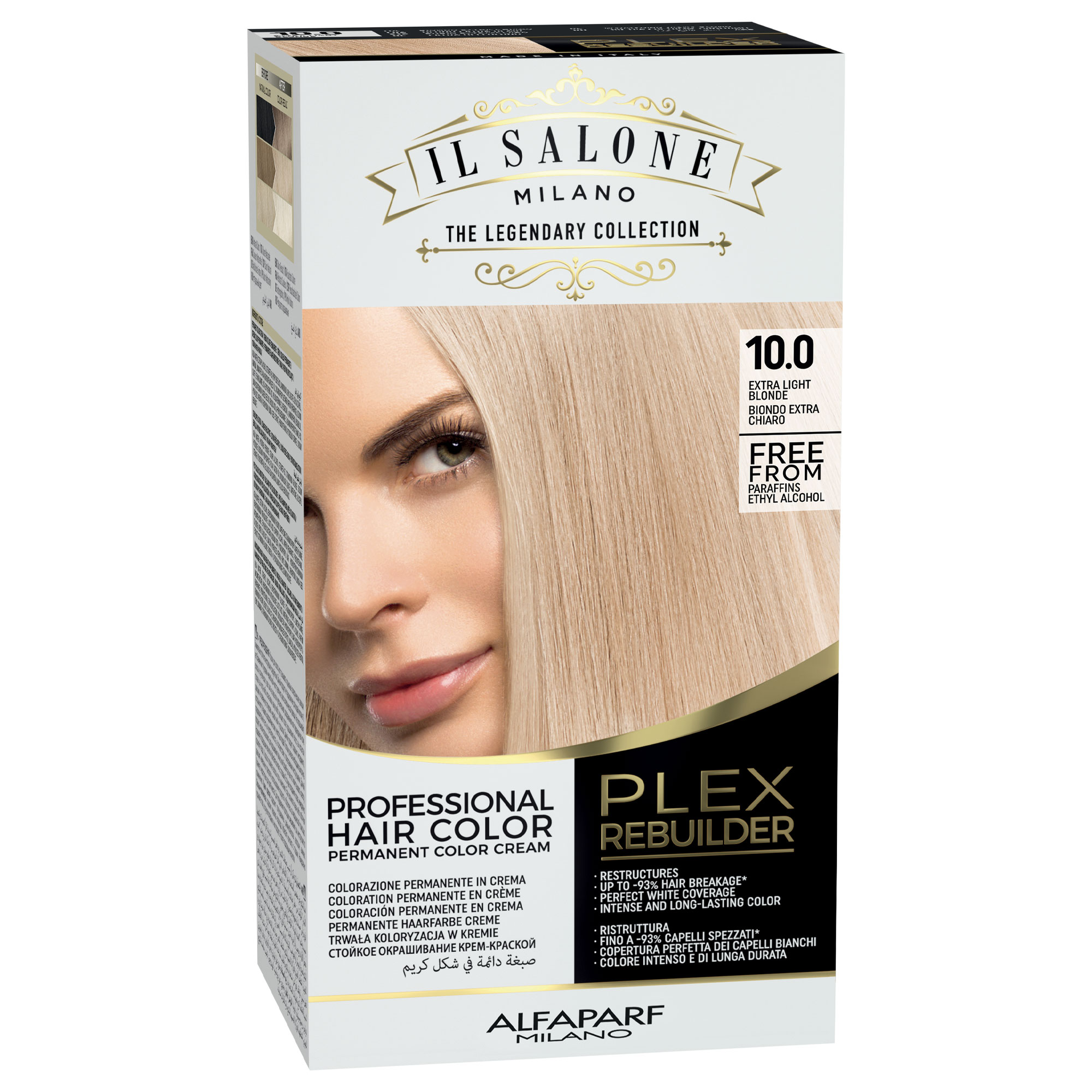 Vopsea de par permanenta Plex Rebuilder Alfaparf Il Salone, 10.0, Extra Light Blonde