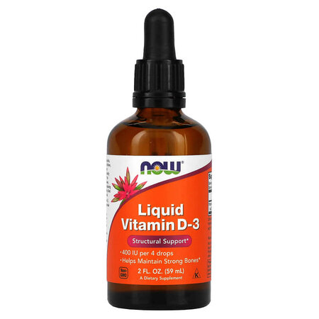 Vitamina D3 lichida, 400 UI, 59 ml, Now Foods
