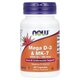 Vitamina D-3 Cu Vitamina K-2, 5,000 IU, 60 capsule vegetale, Now Foods 688315