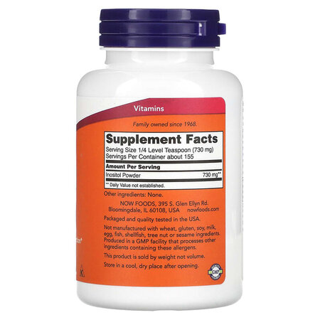 Inozitol Pulbere, 113 g, Now Foods 645596
