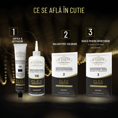 Vopsea de par permanenta Plex Rebuilder Il Salone, 7.7, Cinnamon Blonde, Alfaparf 645700