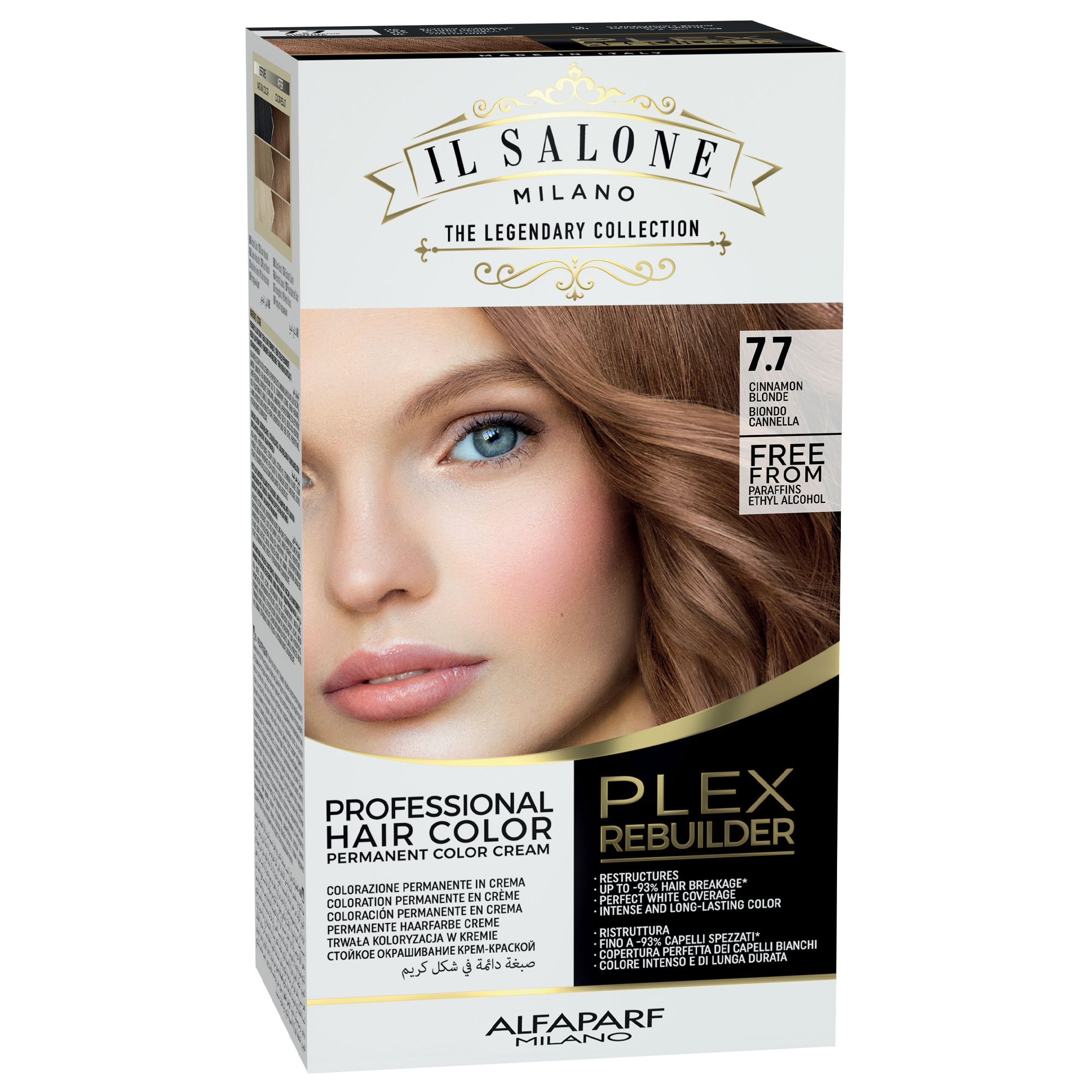 Vopsea de par permanenta Plex Rebuilder Il Salone, 7.7, Cinnamon Blonde, Alfaparf