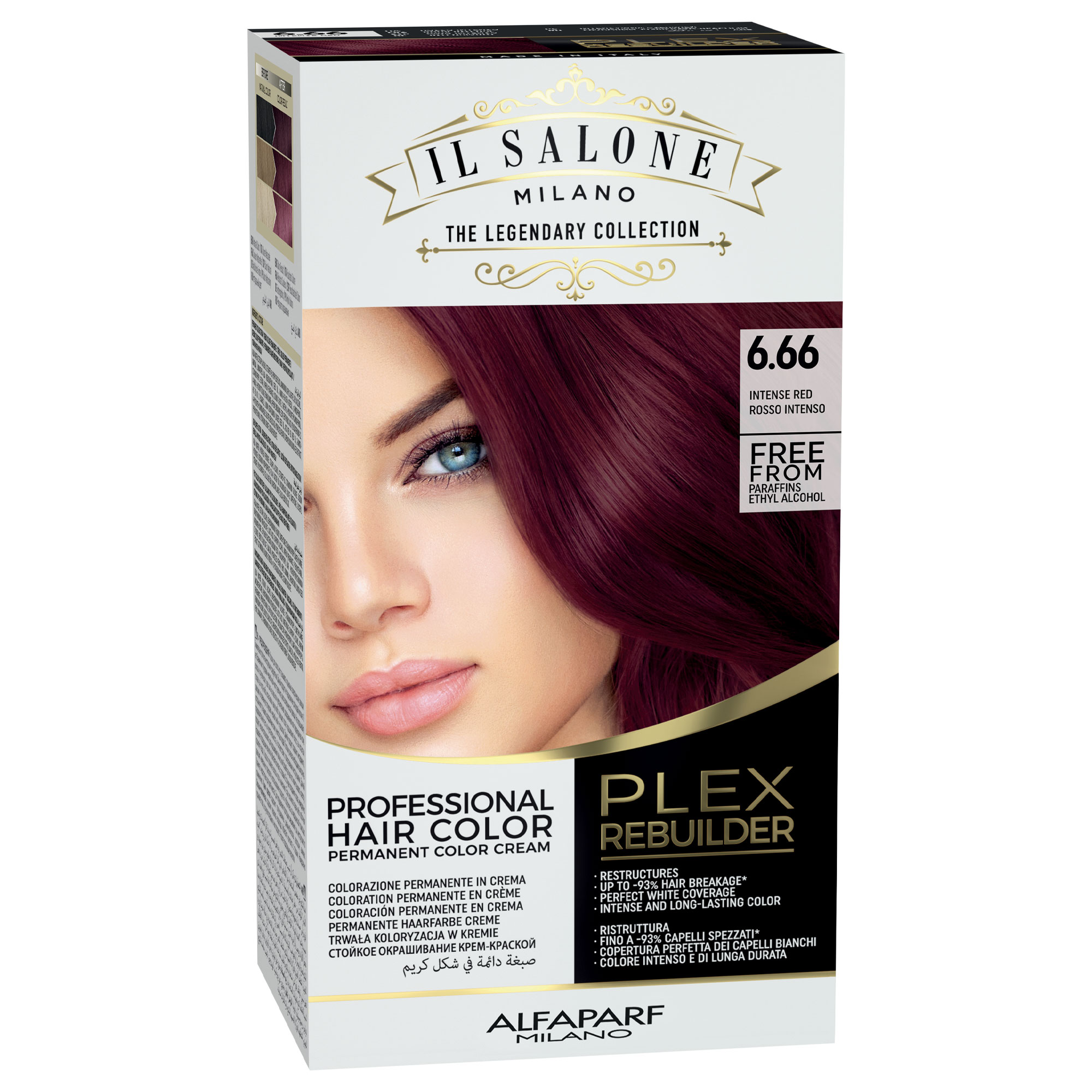 Vopsea de par permanenta Plex Rebuilder Il Salone, 6.66, Intense Red, Alfaparf