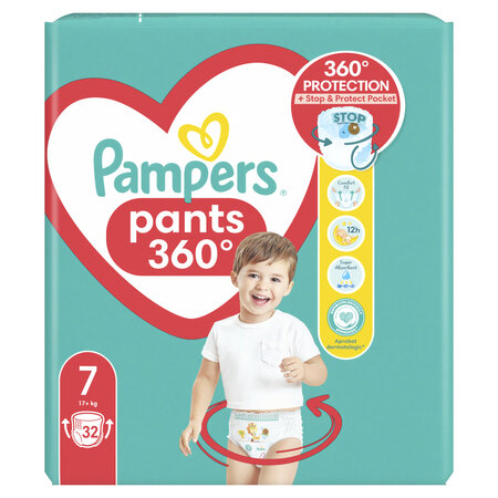 Scutece-chilotel Maxi Pack Pants Stop & Protect, 17+ kg, Nr. 7, 32 bucati, Pampers 645746