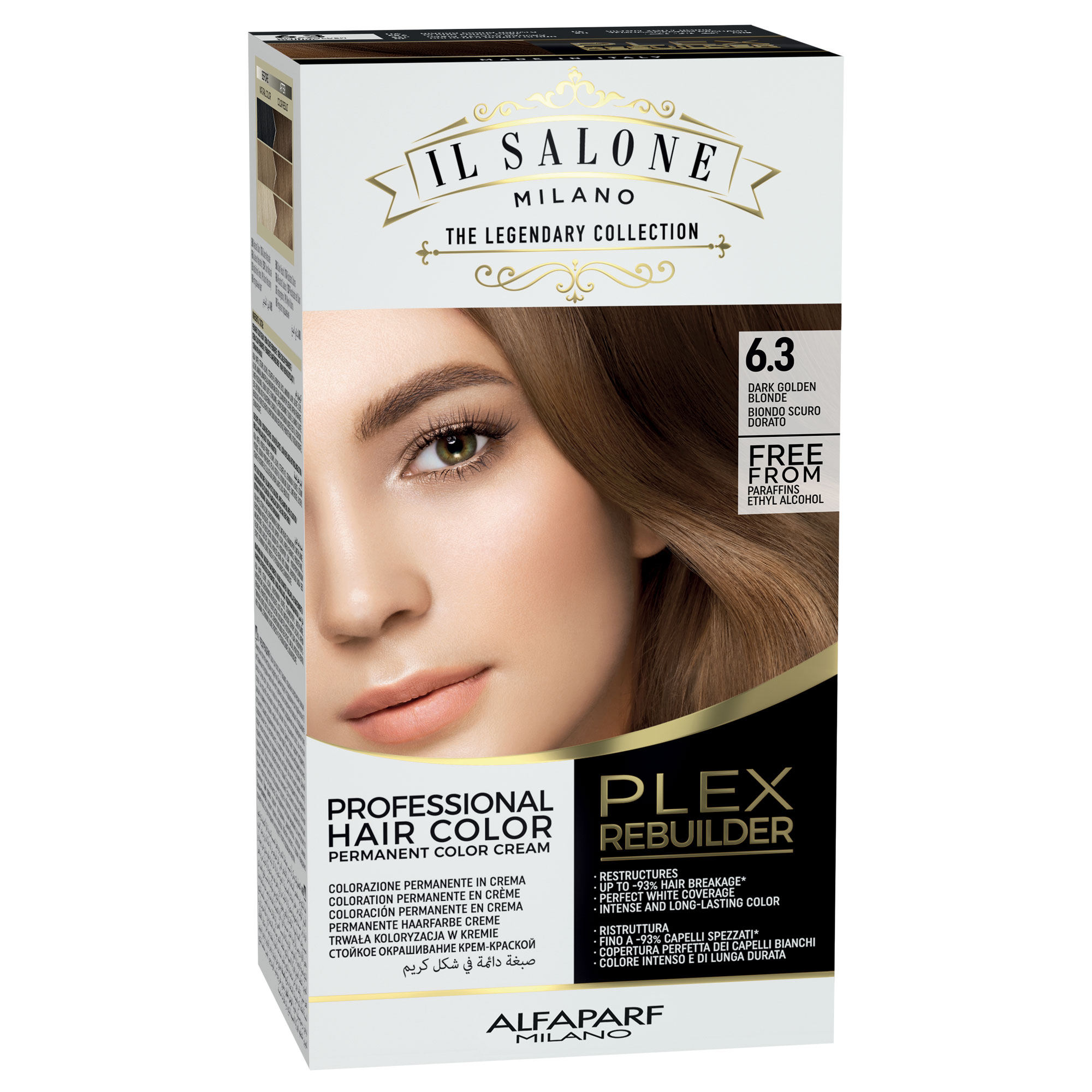 Vopsea de par permanenta Plex Rebuilder Il Salone, 6.3, Dark Golden Blonde, Alfaparf