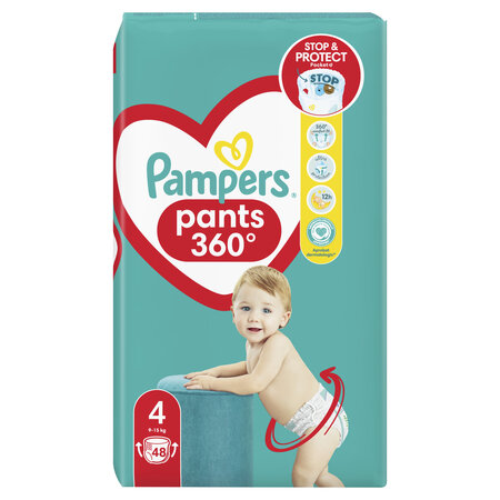 Scutece-chilotel Maxi Pack Pants Stop & Protect, 15 kg, Nr. 4, 48 bucati, Pampers 645759