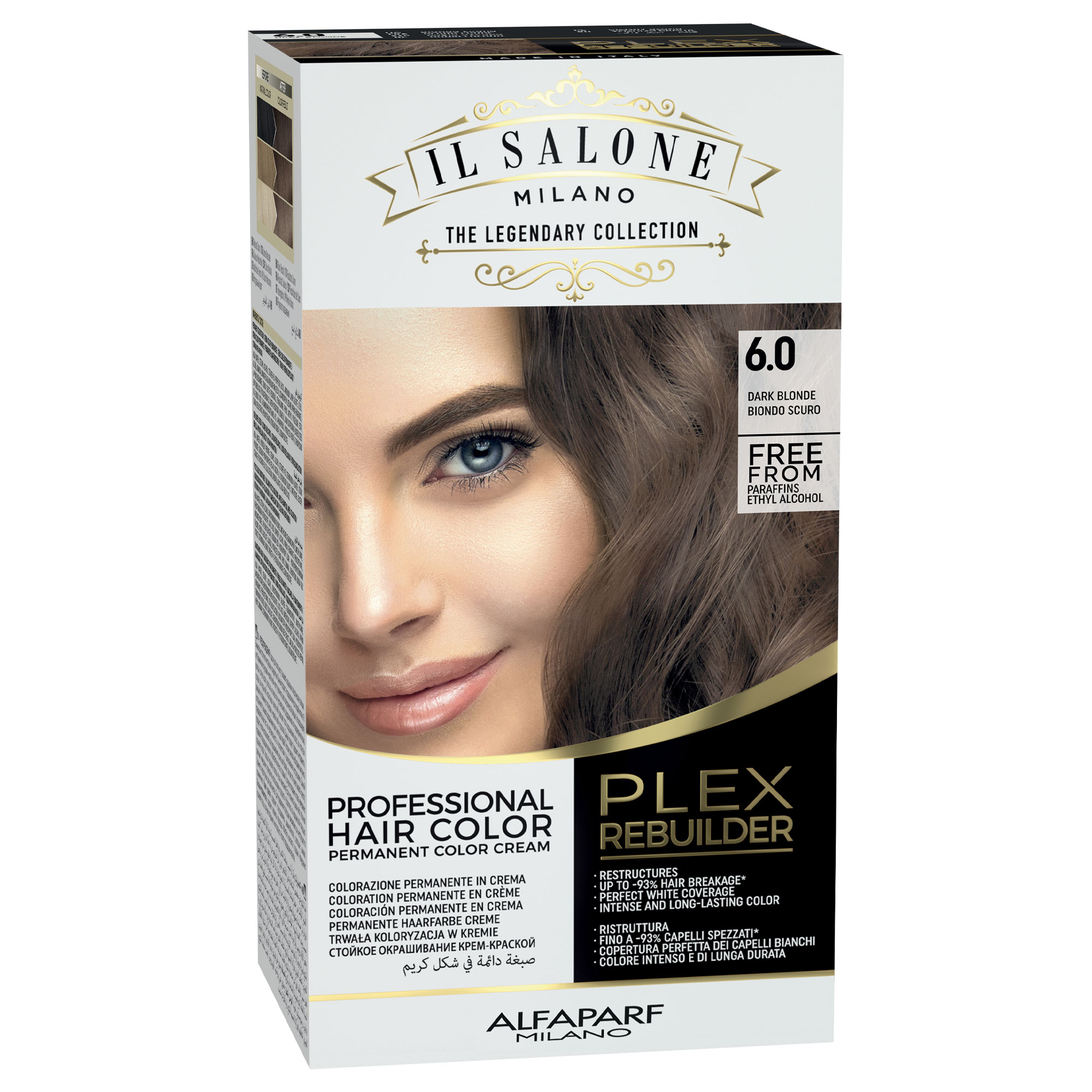 Vopsea de par permanenta Plex Rebuilder Il Salone, 6.0, Dark Blonde, Alfaparf