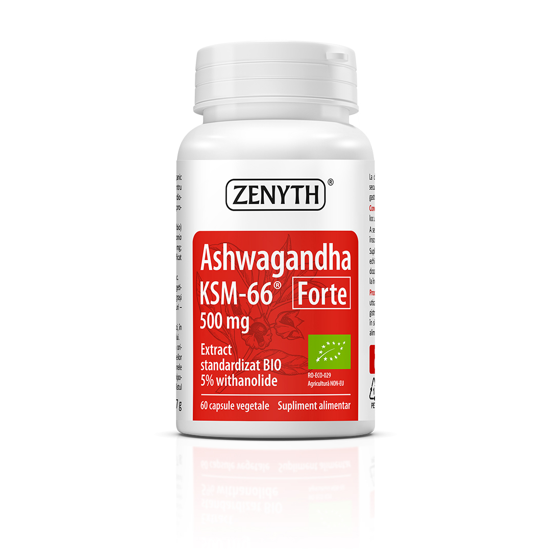 Ashwaghanda Bio KSM-66 Forte, 500 mg, 60 capsule, Zenyth