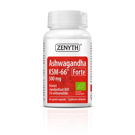 Ashwaghanda Bio KSM-66 Forte, 500 mg, 60 capsule, Zenyth