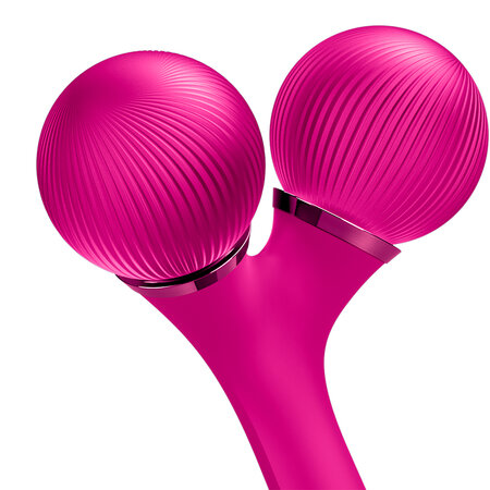 Roller pentru masaj facial si corporal 4 in 1 Sonic, Magenta, Geske 645859