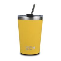 Cana termoizolata cu pai, galben, 450 ml, Nava