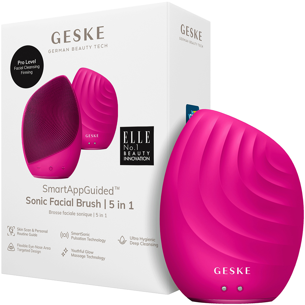 Perie pentru masaj facial 5 in 1 Sonic, Magenta, Geske