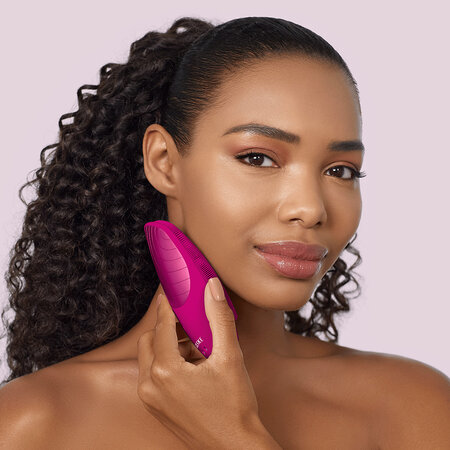 Perie pentru masaj facial 6 in 1 Sonic Thermo, Magenta, Geske 645947