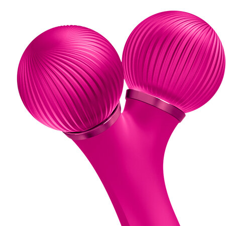 Roller pentru masaj facial 4 in 1 Sonic, Magenta, Geske 646004
