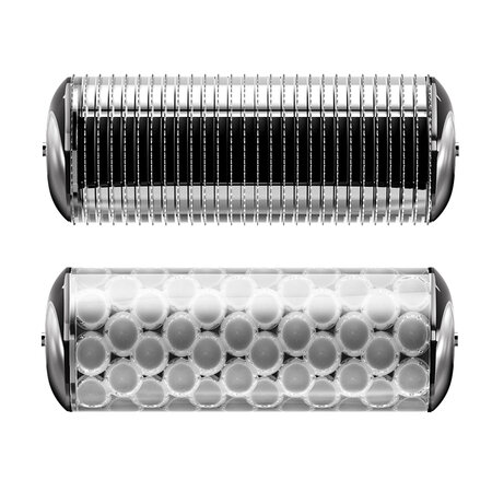 Roller pentru masaj facial si corporal 8 in 1 MicroNeedle, Magenta, Geske 646051
