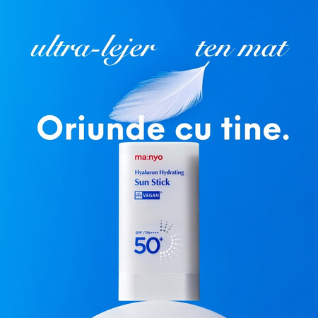 Stick de protectie solara SPF50+ PA++++ Hyaluron Hydrating Sun Stick, 19 ml, Manyo 646092