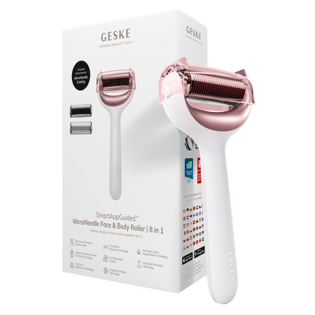Roller pentru masaj facial si corporal 8 in 1 MicroNeedle, Starlight, Geske