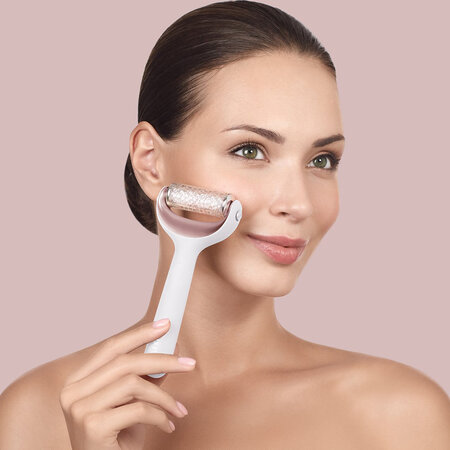 Roller pentru masaj facial si corporal 8 in 1 MicroNeedle, Starlight, Geske 646058