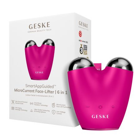 Dispozitiv pentru masaj facial 6 in 1 MicroCurrent Face-Lifter, Magenta, Geske